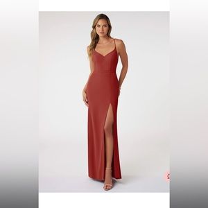 Azazie blink terracotta dress